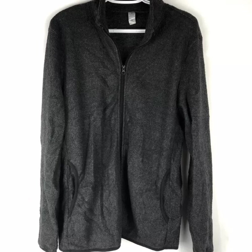 Alternative Men’s Grey Teddy Full Zip Jacket, Size Medium